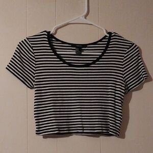Forever 21 Black and White Striped Tee